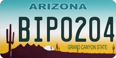 AZ license plate BIP0204