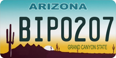 AZ license plate BIP0207