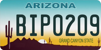 AZ license plate BIP0209