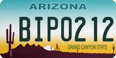 AZ license plate BIP0212