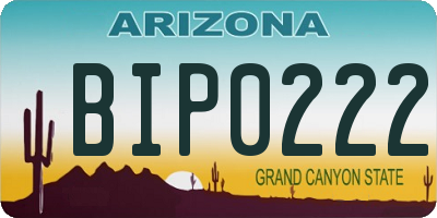 AZ license plate BIP0222