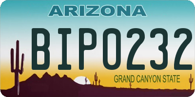 AZ license plate BIP0232