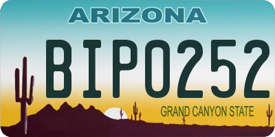 AZ license plate BIP0252