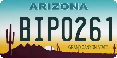 AZ license plate BIP0261