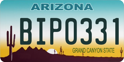 AZ license plate BIP0331