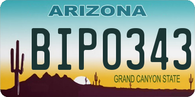 AZ license plate BIP0343