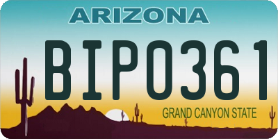 AZ license plate BIP0361