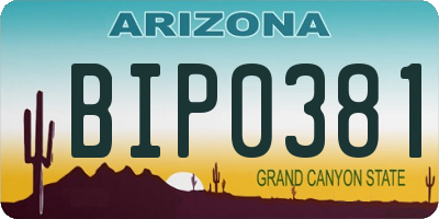 AZ license plate BIP0381