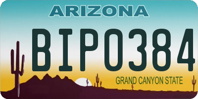 AZ license plate BIP0384