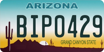 AZ license plate BIP0429