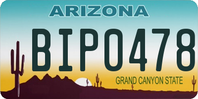 AZ license plate BIP0478