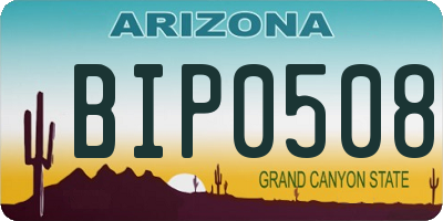 AZ license plate BIP0508