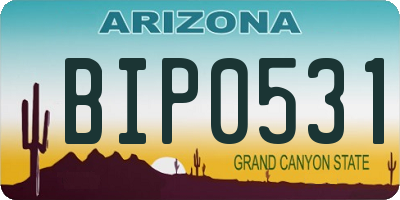 AZ license plate BIP0531