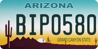 AZ license plate BIP0580