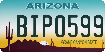 AZ license plate BIP0599
