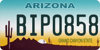 AZ license plate BIP0858