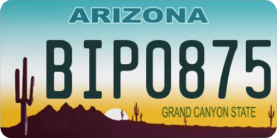 AZ license plate BIP0875