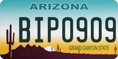 AZ license plate BIP0909