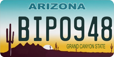 AZ license plate BIP0948