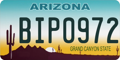 AZ license plate BIP0972
