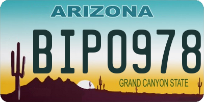 AZ license plate BIP0978