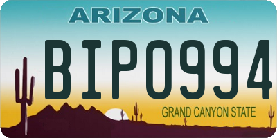 AZ license plate BIP0994