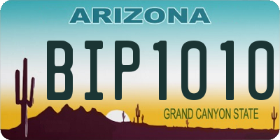 AZ license plate BIP1010