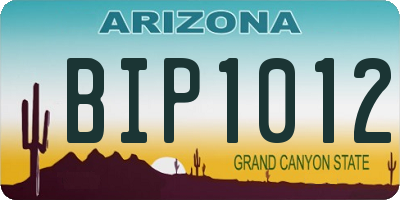 AZ license plate BIP1012