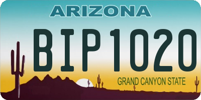AZ license plate BIP1020