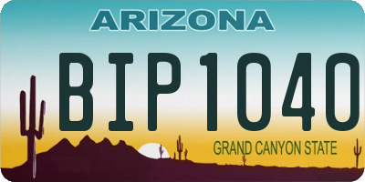 AZ license plate BIP1040
