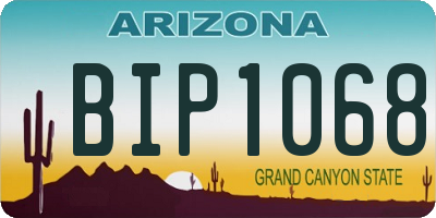 AZ license plate BIP1068