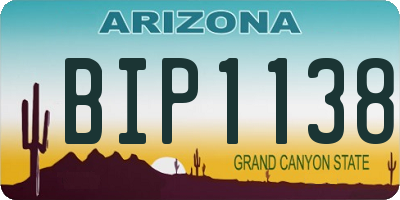 AZ license plate BIP1138