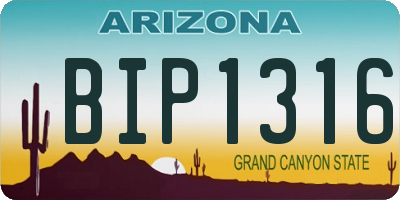 AZ license plate BIP1316