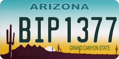 AZ license plate BIP1377