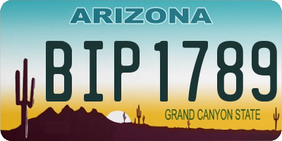 AZ license plate BIP1789