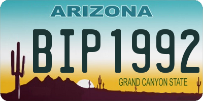 AZ license plate BIP1992