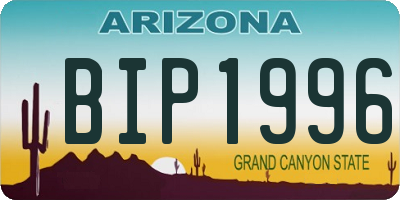 AZ license plate BIP1996