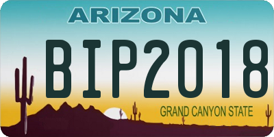 AZ license plate BIP2018