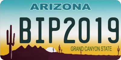 AZ license plate BIP2019