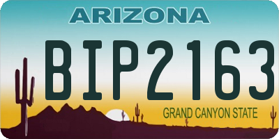 AZ license plate BIP2163