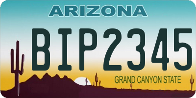 AZ license plate BIP2345