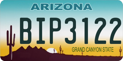 AZ license plate BIP3122