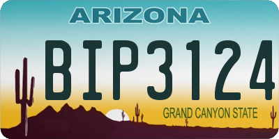 AZ license plate BIP3124
