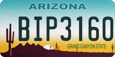 AZ license plate BIP3160