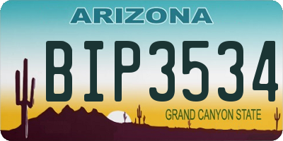 AZ license plate BIP3534