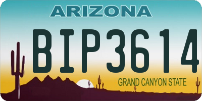 AZ license plate BIP3614