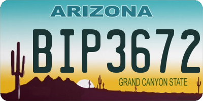 AZ license plate BIP3672