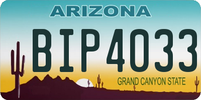AZ license plate BIP4033