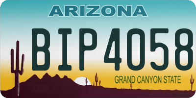 AZ license plate BIP4058