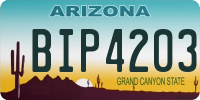 AZ license plate BIP4203